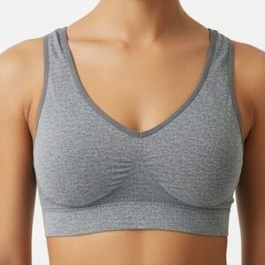 Fitwell Comfy Gray Women's Sports Bra Size 1X Strechy Yoga Running
